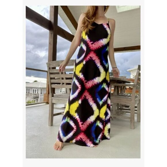 Busayo Collective Tie Dye Midi in Multicolor Medium Womens Womens Long Maxi Gown - Picture 9 of 10